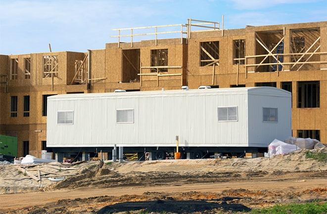 construction office rentals with signage for leasing information in Daytona Beach